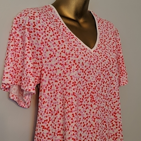 Kate Spade Heart Print Mini Dress Small Pink Red White Valentine Date Night - Picture 4 of 6